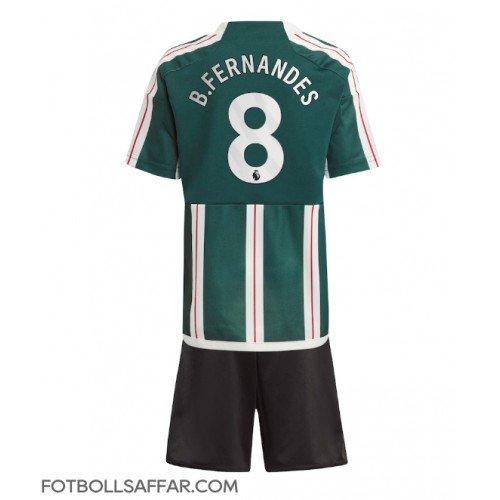 Manchester United Bruno Fernandes #8 Bortadräkt Barn 2023-24 Kortärmad (+ Korta byxor)